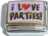 I love parties - lilac enamel 9mm Italian charm - Click Image to Close